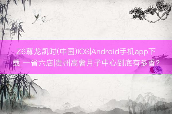 Z6尊龙凯时(中国)IOS|Android手机app下载 一省六店|贵州高奢月子中心到底有多香?