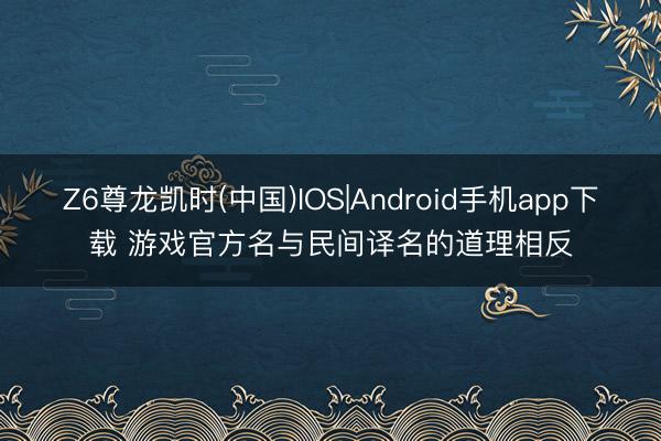 Z6尊龙凯时(中国)IOS|Android手机app下载 游戏官方名与民间译名的道理相反