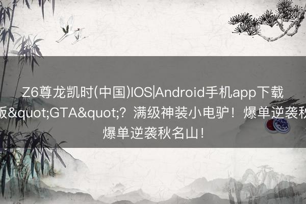 Z6尊龙凯时(中国)IOS|Android手机app下载 电摩版"GTA"？满级神装小电驴！爆单逆袭秋名山！