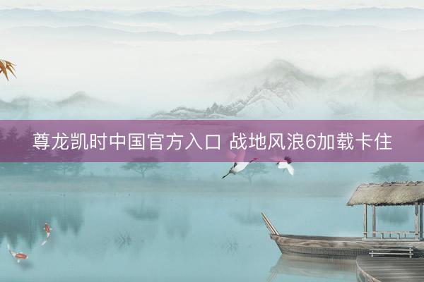 尊龙凯时中国官方入口 战地风浪6加载卡住