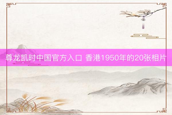 尊龙凯时中国官方入口 香港1950年的20张相片