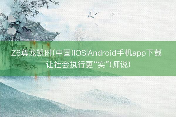 Z6尊龙凯时(中国)IOS|Android手机app下载 让社会执行更“实”(师说)