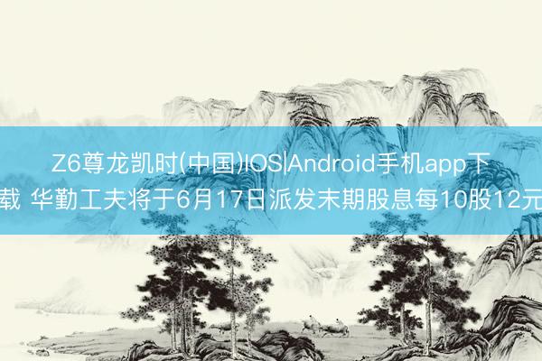 Z6尊龙凯时(中国)IOS|Android手机app下载 华勤工夫将于6月17日派发末期股息每10股12元