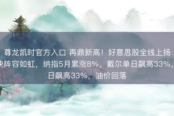 尊龙凯时官方入口 再鼎新高！好意思股全线上扬，科技板块阵容如虹，纳指5月累涨8%，戴尔单日飙高33%，油价回落