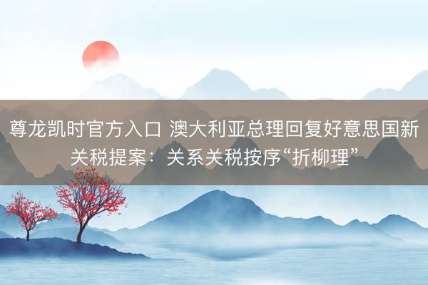 尊龙凯时官方入口 澳大利亚总理回复好意思国新关税提案：关系关税按序“折柳理”