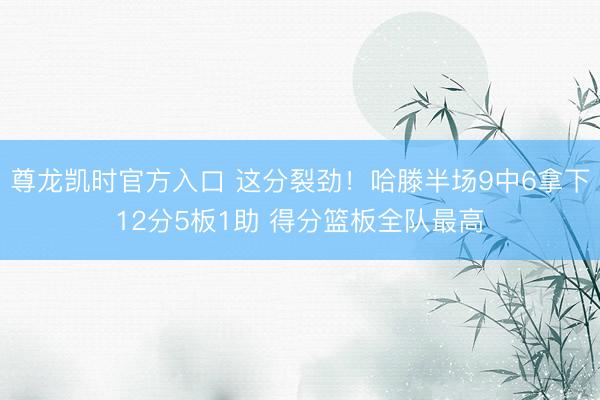 尊龙凯时官方入口 这分裂劲!哈滕半场9中6拿下12分5板1助 得分篮板全队最高