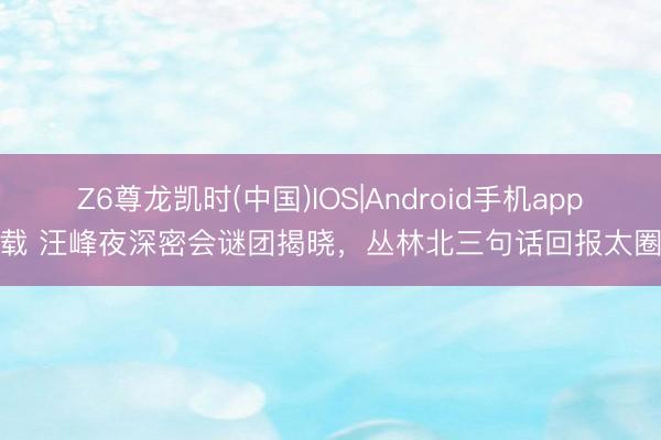 Z6尊龙凯时(中国)IOS|Android手机app下载 汪峰夜深密会谜团揭晓，丛林北三句话回报太圈粉