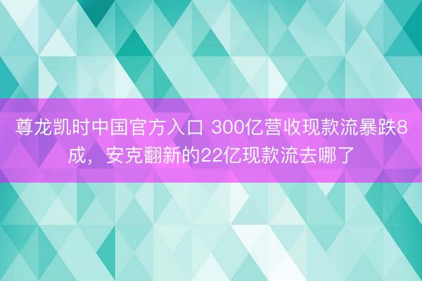 尊龙凯时中国官方入口 300亿营收现款流暴跌8成，安克翻新的22亿现款流去哪了